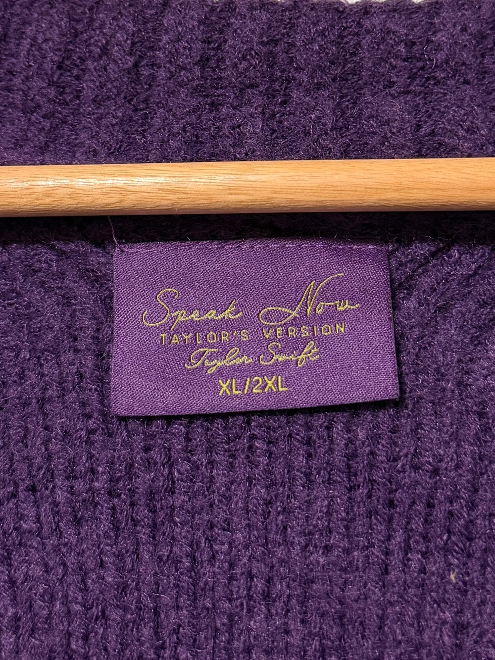 Taylor Swift Speak Now Cardigan Size XL 2X Purple Stars Sweater Taylors Version - Picture 3 of 10